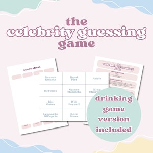 Celebrity Guessing Game. Instant Download. Printable Pre Drinking Party Game. Fast Paced Charades and Describing Game. Perfect for Hen Do’s.