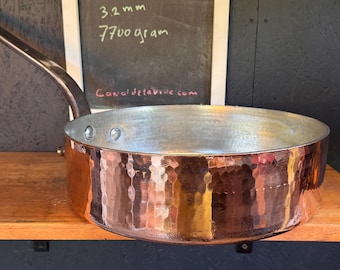 XXL copper sauteuse 36cm 3.2 mm Hammered new tin