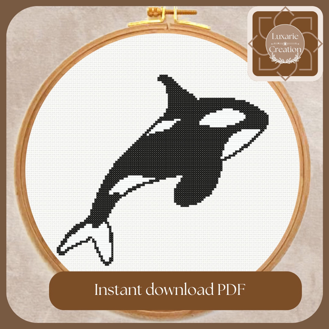 Digital PDF Pattern Orca Cross Stitch Pattern, Animal Cross Stitch ...