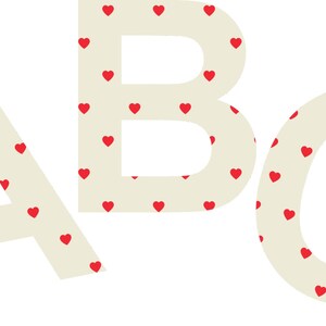 Red Hearts Alphabet Doodle Letters and Numbers in SVG PNG and JPG