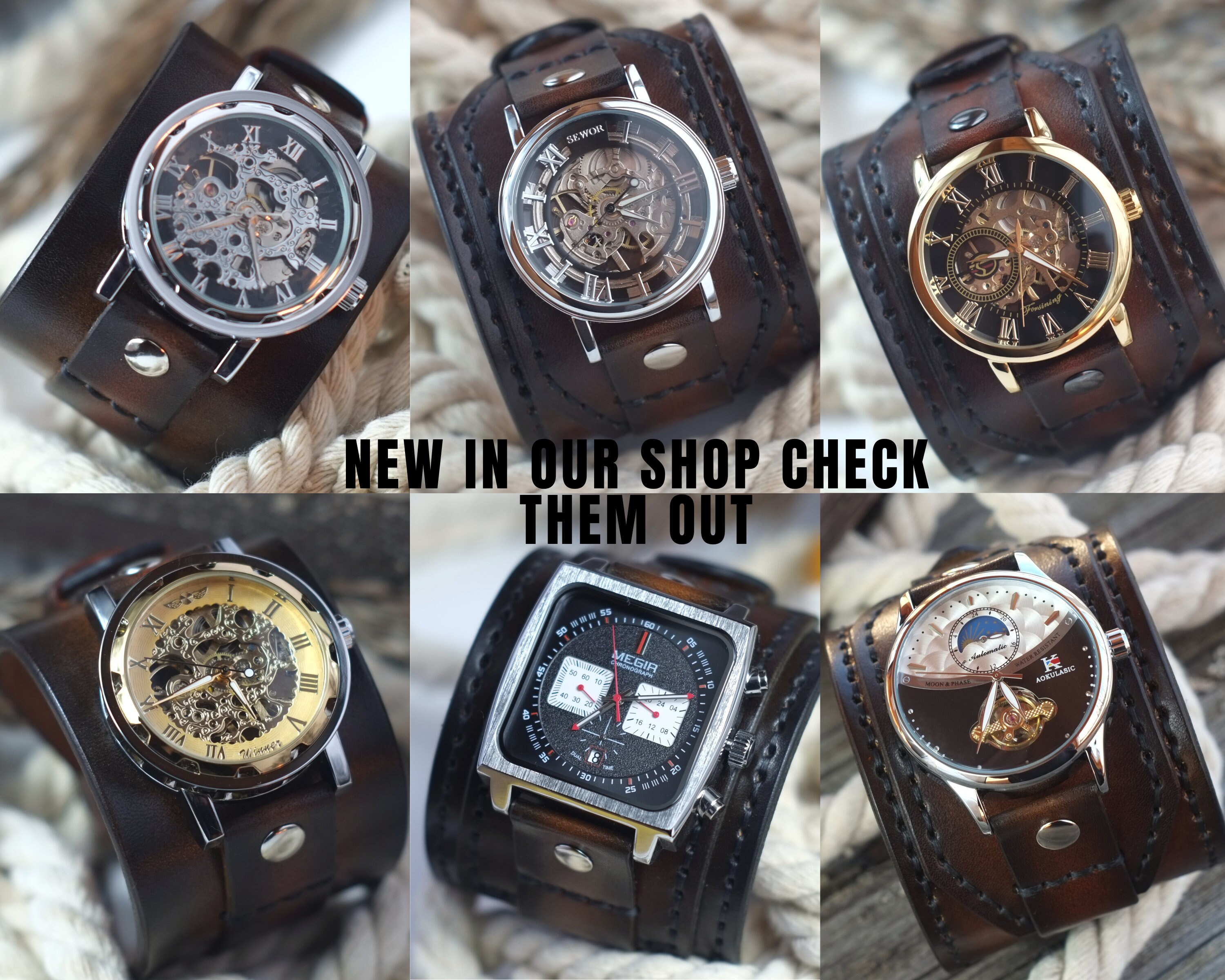 DUGARY Trend Orologio Da Uomo Al Quarzo Originale Steampunk - Foto 3