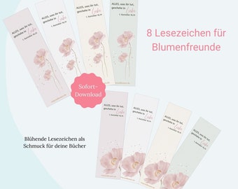 Flower Friends Printable Bookmarks Digital Bookmarks Set Poppies Printable Bookmarks Blooming Bookmarks Set Pastel