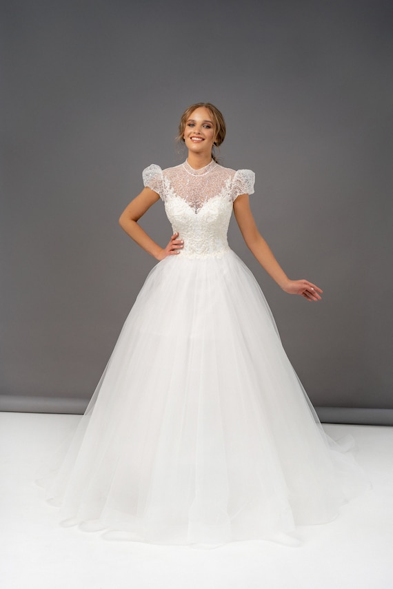 strapless open back dress Off-shoulder Princess Wedding Dress with Appliques Cascading Ruffles P   Vintage Tiered Dress