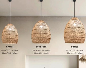 Lanai Rattan Pendant Light Dome Shape Sophisticated Weave for Farmhouse, Coastal, Rustic, Mid Century, Boho Home Decoration. 2024 Trend