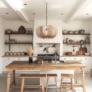 Handgemaakte rotan hanglamp, sterfruitontwerp, duurzame verlichting afbeelding 3