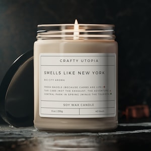 Funny New York Candle | New Yorker Birthday Gift | New York City Candle | BFF Gift | City Gift Candle | Essential Oil Soy Wax Candle