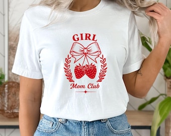 Girl Mom Club T-Shirt: Coquette Mama Tee