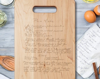 Engraved Maple Cutting Board: Custom Handwritten Recipe
