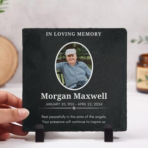 Personalized Memorial Stone, Engraved Photo Memorial Stone, Loss of Father Gift, Sympathy Gift, Remembrance Gift memorial gift in Memory of