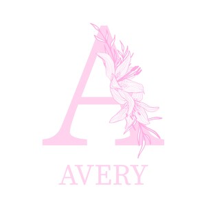 Impressão artística de letras | Flor Rosa
