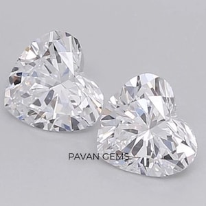 Heart Cut Loose Diamond | Lab Grown Loose Diamond Pair For Anniversary Jewelry | Custom Size Available | Fancy Diamond For Engagement Gift