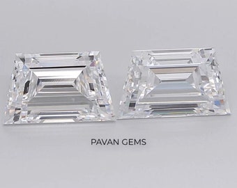 New White Trapezoid Cut Lab Grown Diamond Pair For Earring | Diamond For Jewelry Making | Fancy Shape Loose Lab Diamond | Side Stone Diamond