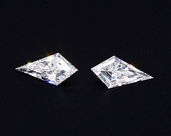 White Kite Cut Diamond | Loose Lab Grown Diamond | Kite Diamond Pair For Earrings | Diamond For Jewelry Making | Fancy Shape Loose Diamond
