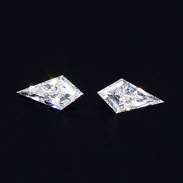 White Kite Cut Diamond | Loose Lab Grown Diamond | Kite Diamond Pair For Earrings | Diamond For Jewelry Making | Fancy Shape Loose Diamond