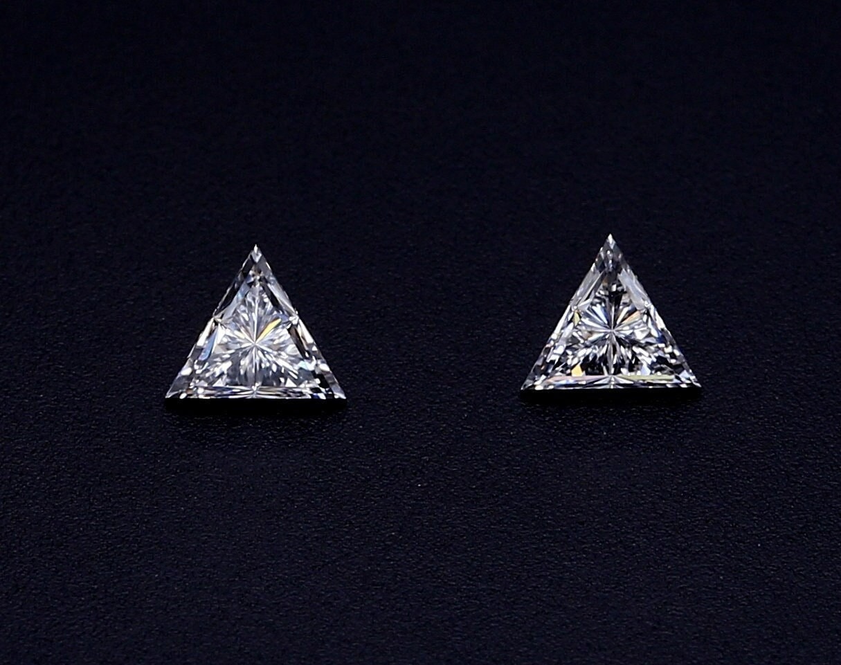 White Triangle Cut Fancy Diamond | Lab Grown Loose Diamond Pairs for ...