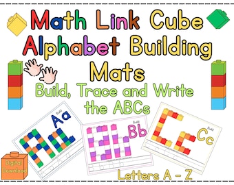 Math Link Cube Build the Alphabet Mats | Build, Trace & Write Letters (Digital Download)