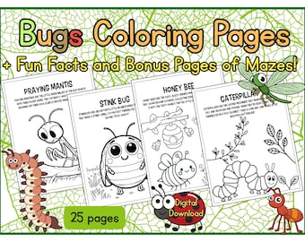 Bugs Coloring Pages | + Fun Facts and Bonus Mazes | Printable