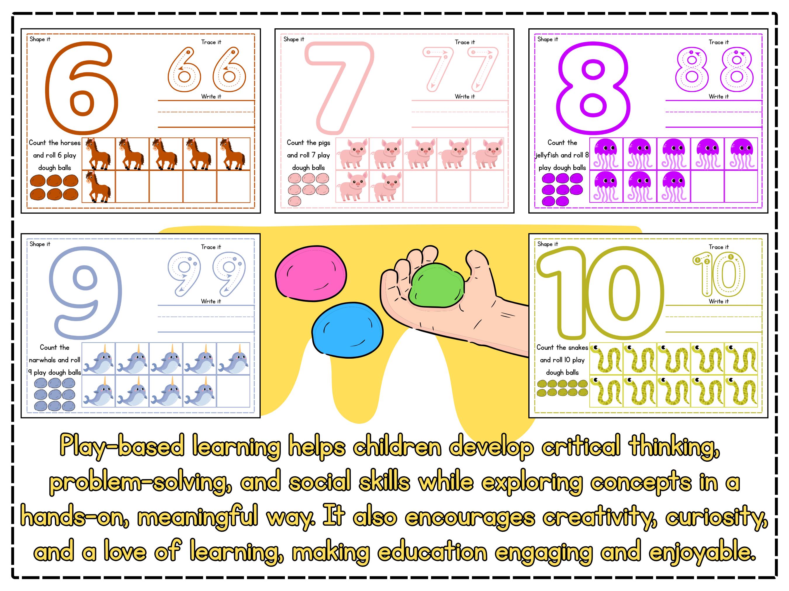 Animal Play Dough Mats: Number & Alphabet Learning (digital Download ...