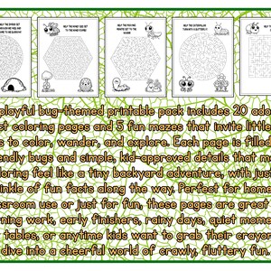 Dibujos para colorear de insectos / + Datos curiosos y laberintos adicionales / Imprimibles imagen 4