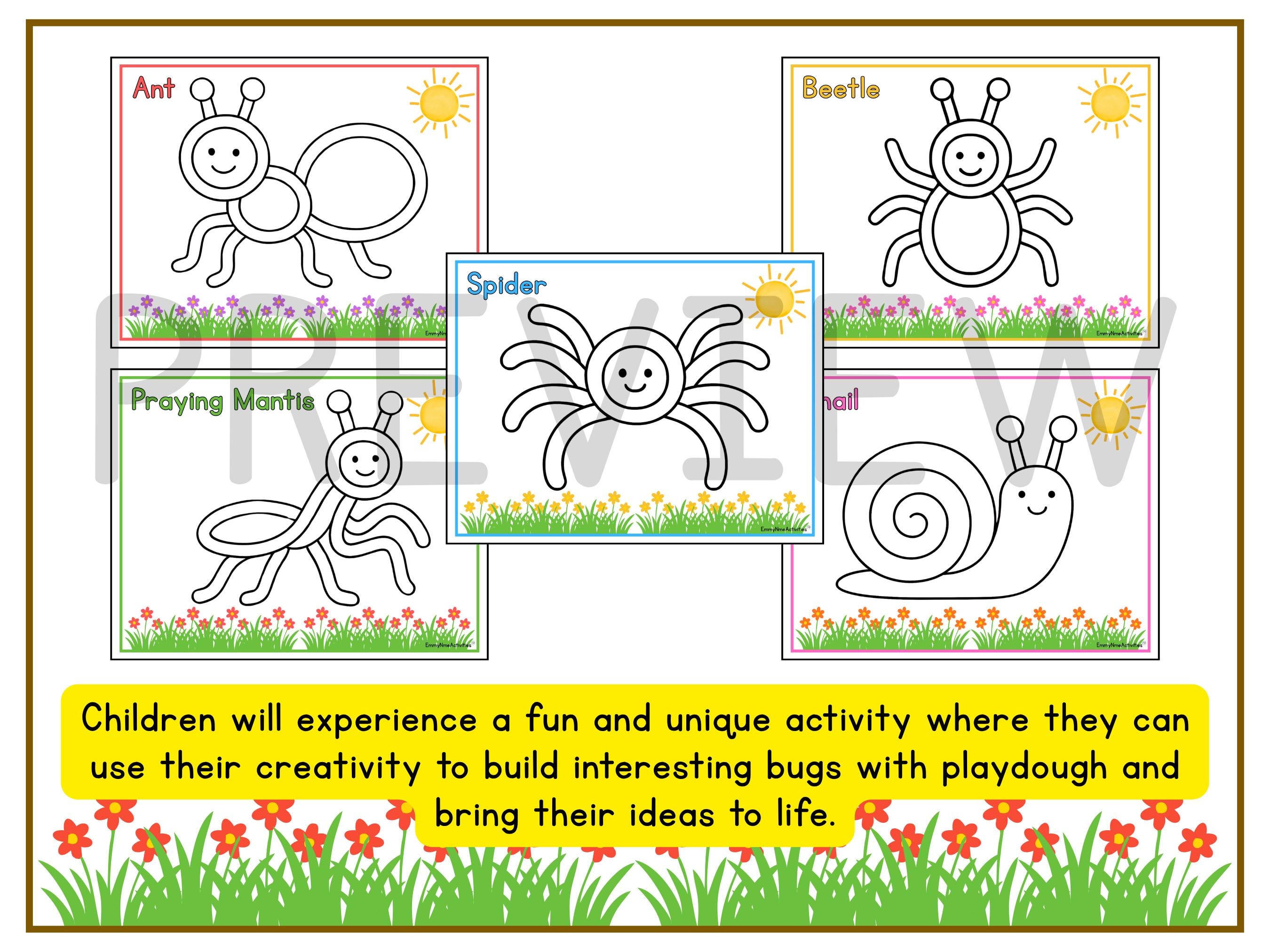 Insect Play Dough Mats | Bug Theme Fine Motor Activity | Preschool ...