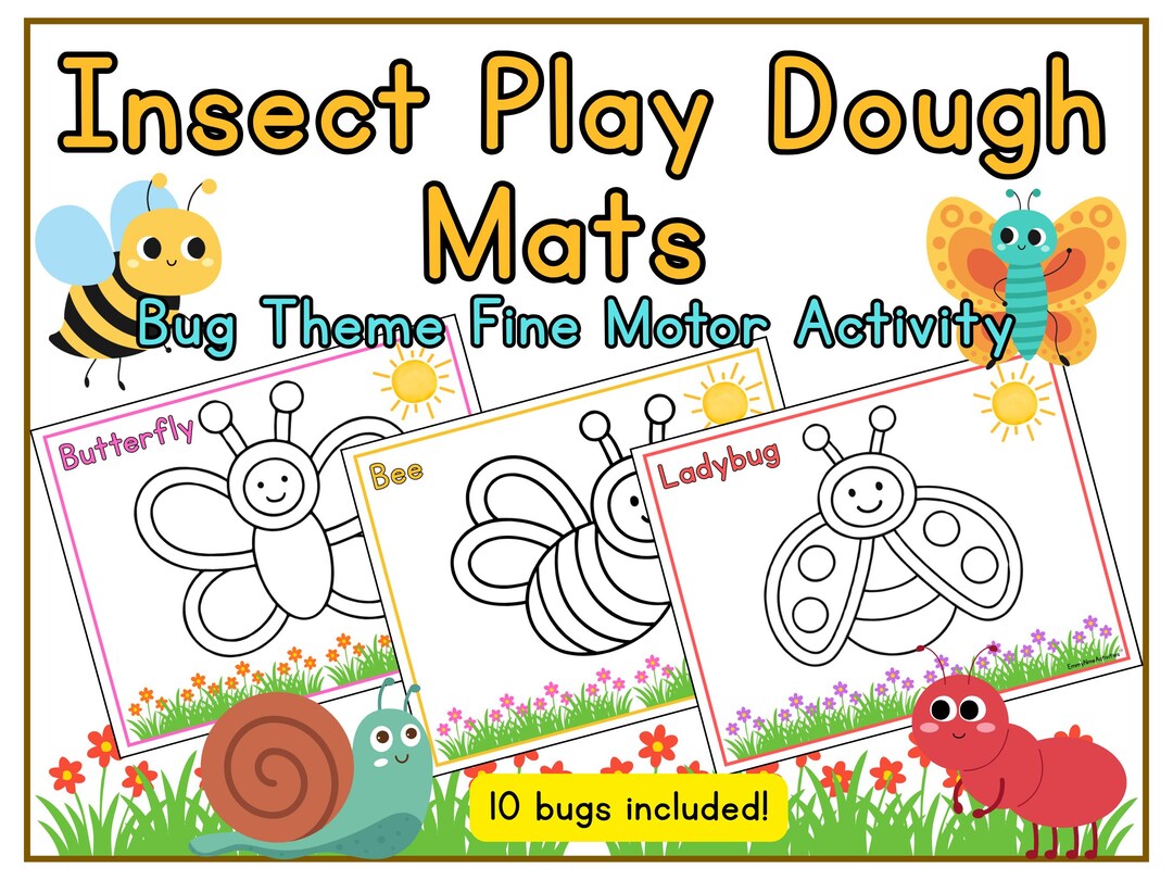 Insect Play Dough Mats | Bug Theme Fine Motor Activity | Preschool ...