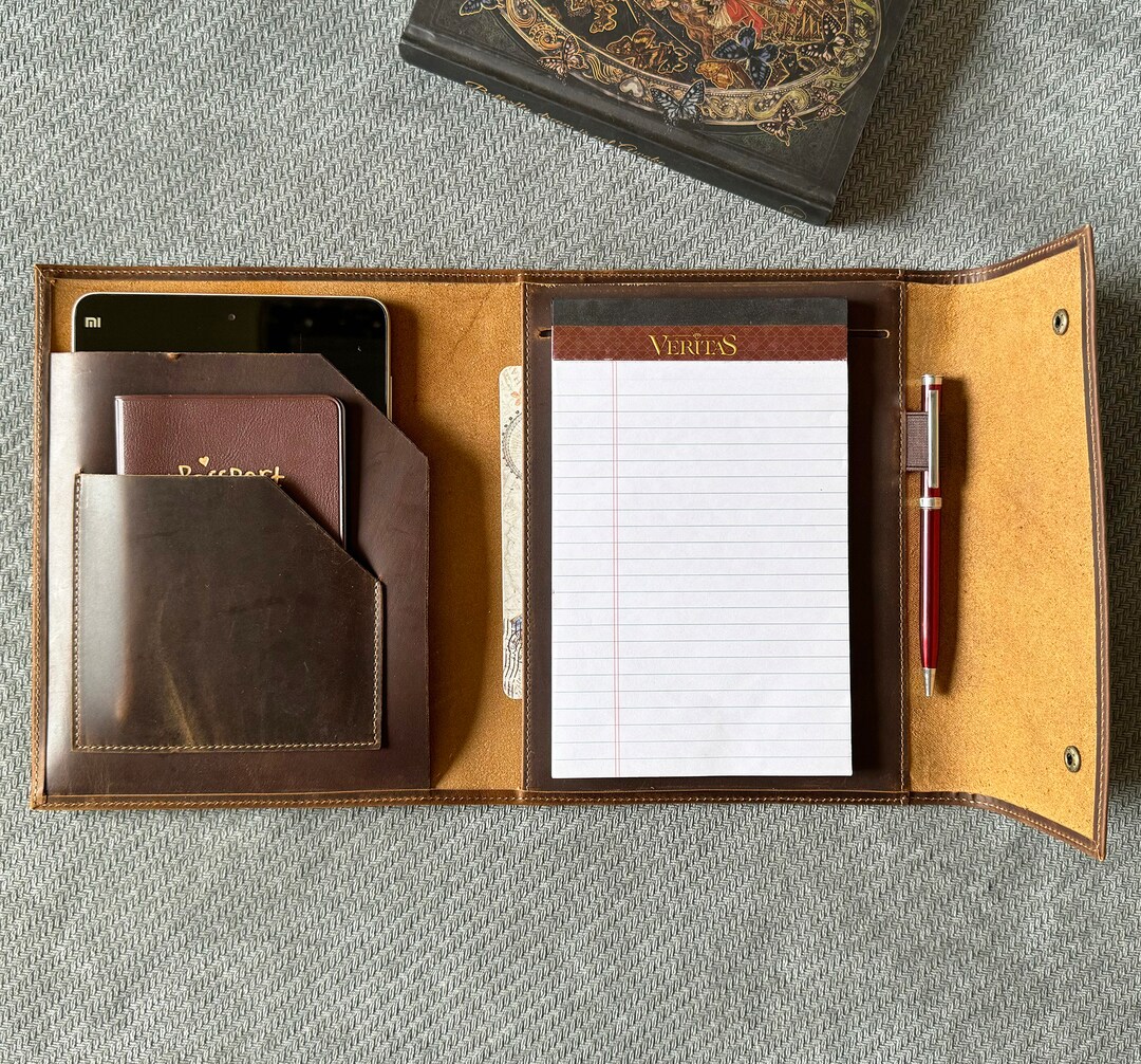 Custom Leather A5 Notebook Case for iPad Mini, Personazlized Leather