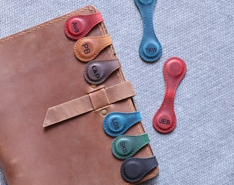 Reader Gifts Personalised Leather Magnetic Bookmark, Custom Leather Bookmark, Vintage Handmade Bookmark for Book Lover, Color Bookmark