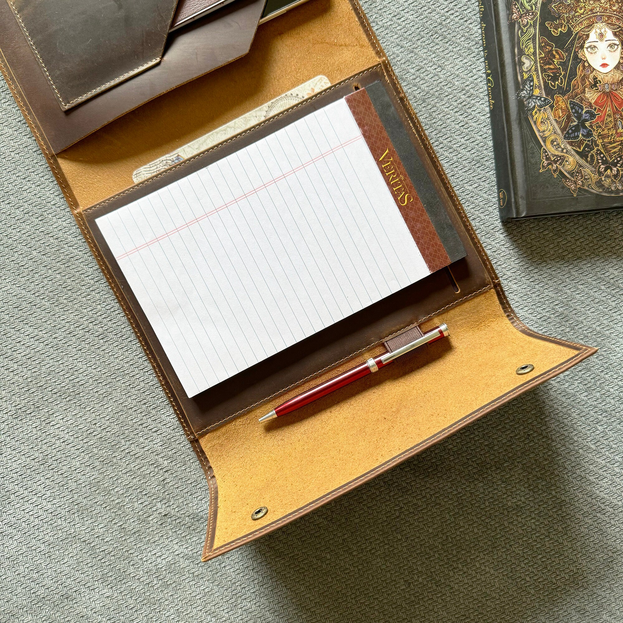 Custom Leather A5 Notebook Case for iPad Mini, Personazlized Leather