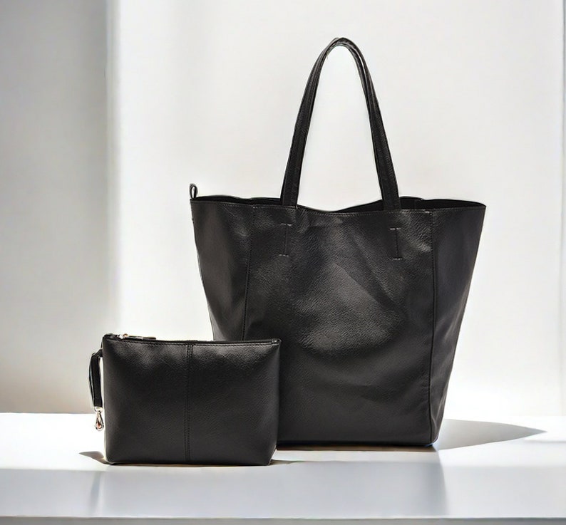 Vegan Leather Women Bag, Large Size Women Tote Bag, Fashion Shoulder Bag for Women, Soft Leather Working bag Slouchy Hobo Bag, Gift for her image 6