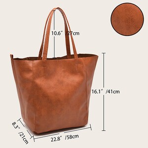 Vegan Leather Women Bag, Large Size Women Tote Bag, Fashion Shoulder Bag for Women, Soft Leather Working bag Slouchy Hobo Bag, Gift for her image 9