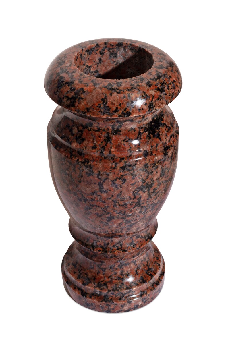 Vase for Tombstones. Granite Flower Vase. Decoration for Graves. Grave