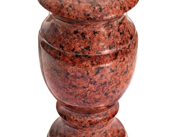 Gravstensvas. Blomvas i granit. Dekoration för gravar. Gravdekor.