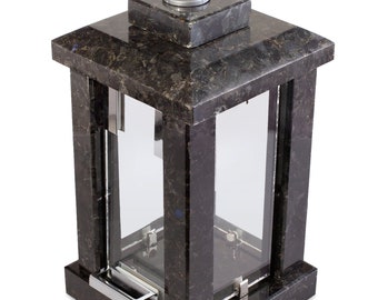 Granit minneslykta, Minnesljusstake, Gravstensljusstake, Minnesmärke, Kyrkogårdsdekor, Religiös dekor, Granitljusstake