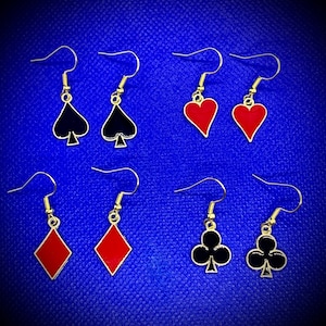 Boucles d’oreilles carreaux/piques/trèfles/coeur