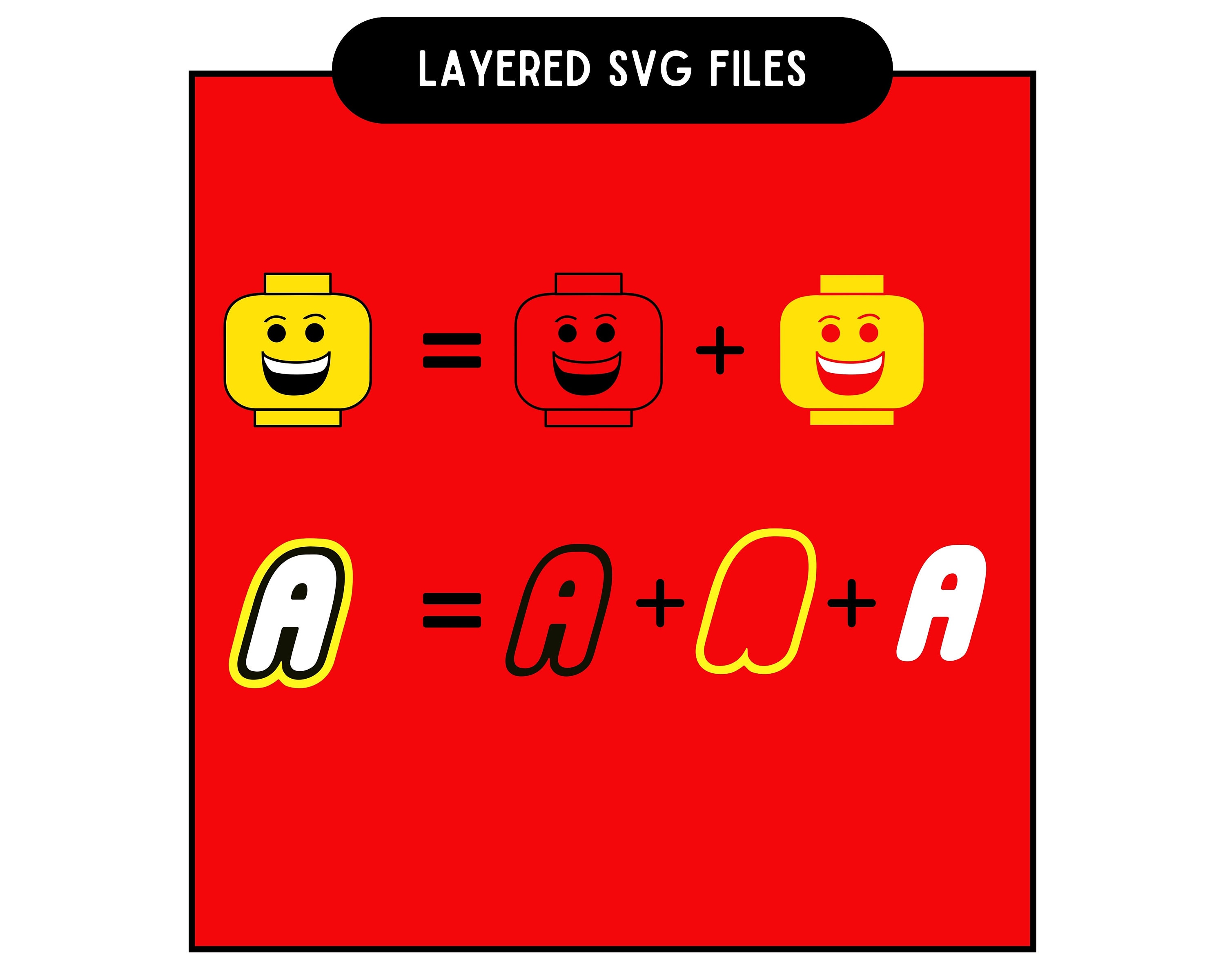 Legos Brick Face and Font Svg Bundle Svg Files for Cricut Etsy