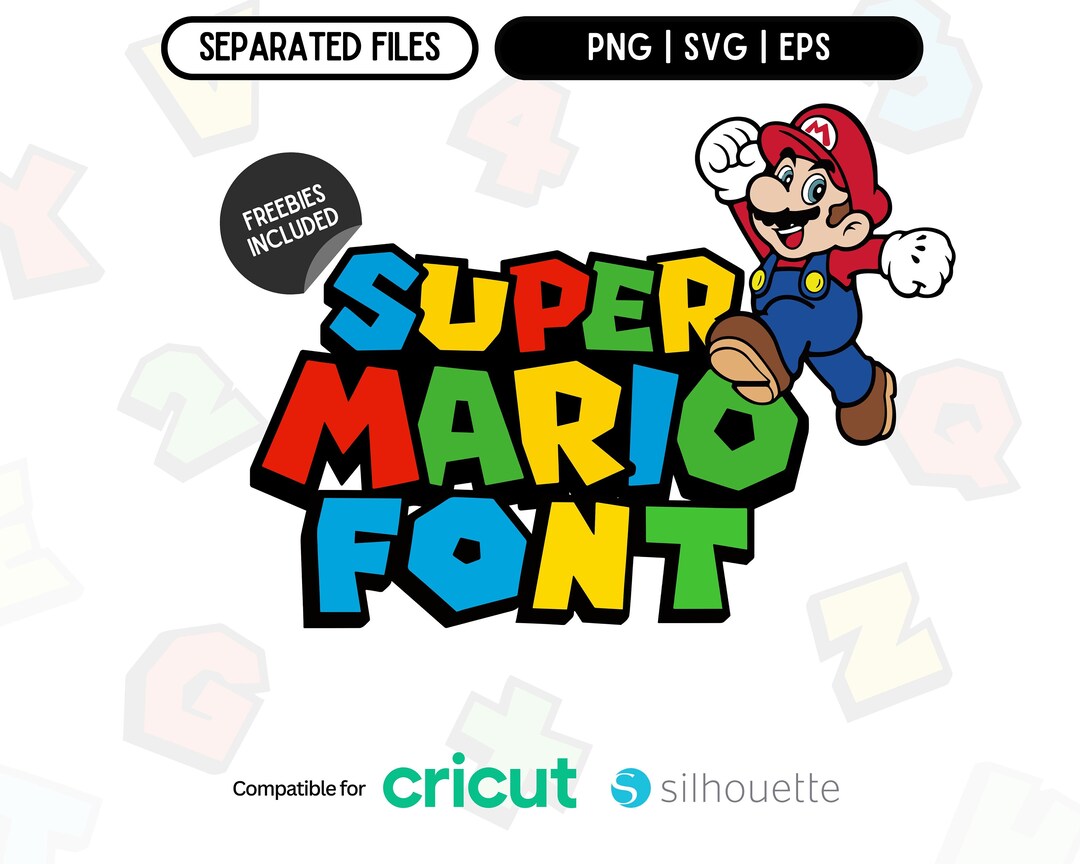 Super Mario Font Mario Alphabet Svg Super Mario Font Svg Mario Font