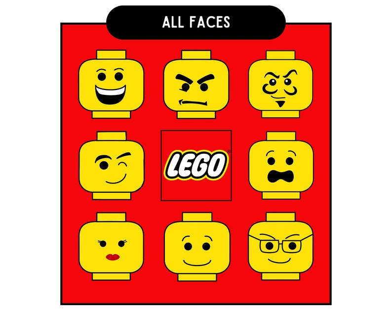 Legos Brick Face and Font Svg Bundle Svg Files for Cricut Etsy