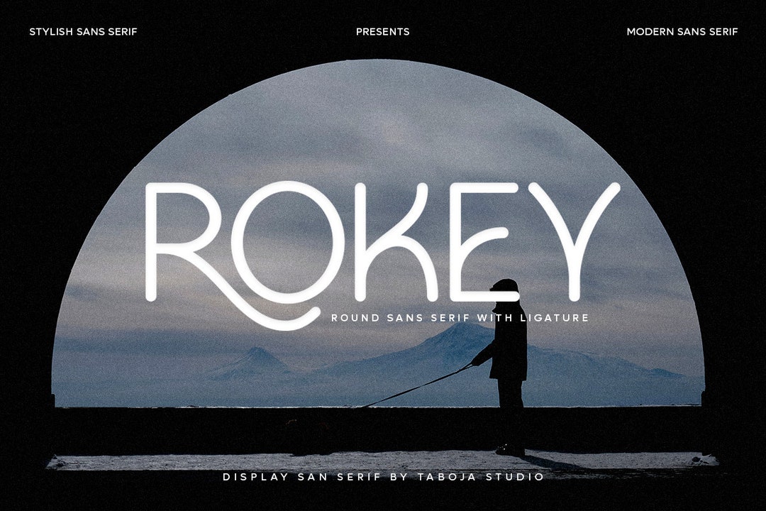 Rokey Font: Modern Rounded Sans Serif With Ligatures - Etsy