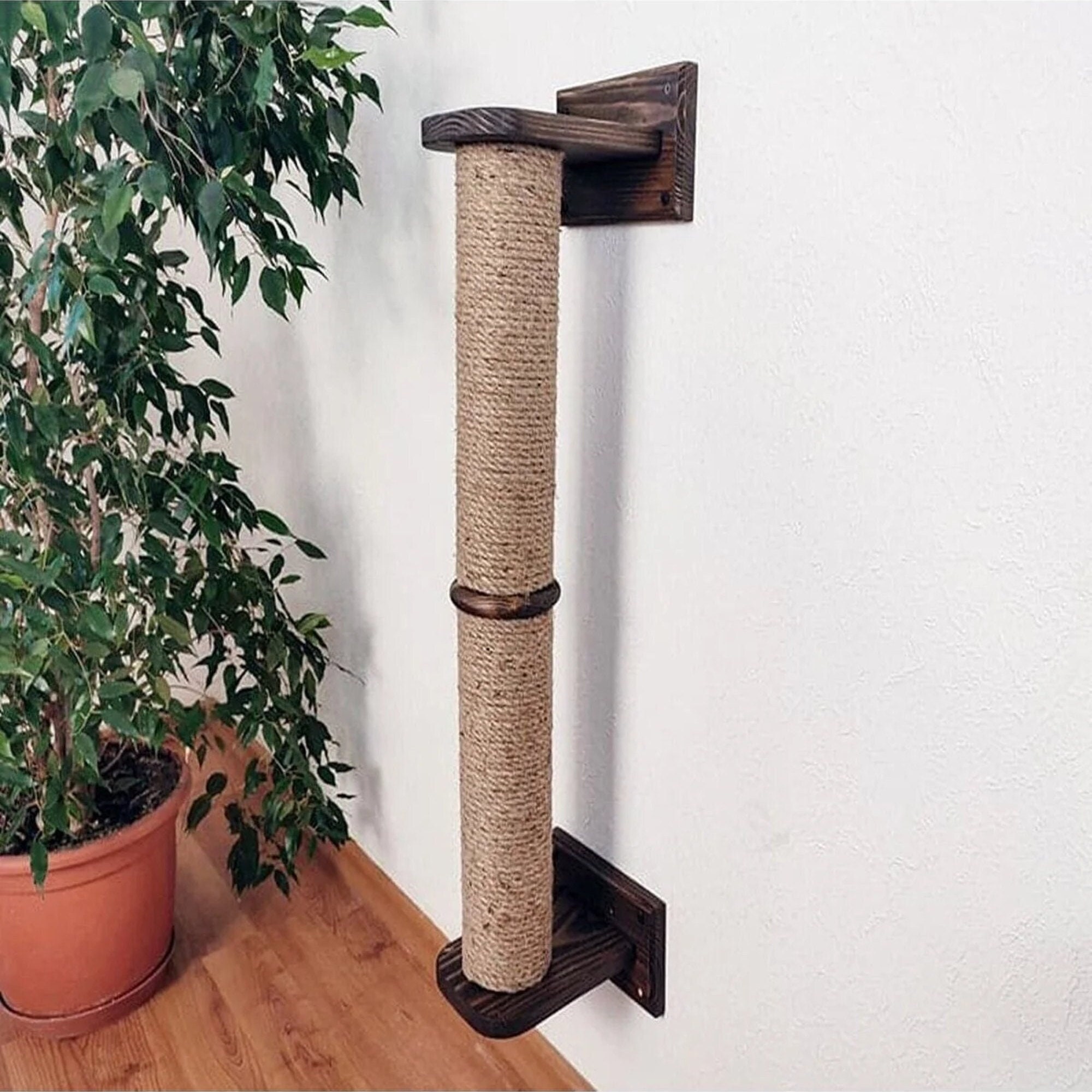 Wall Mounted Luxury Cat Scratching Tower Wooden Scratching Etsy