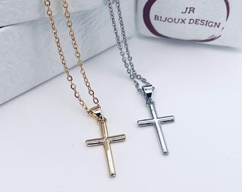 Kleine christelijke kruis hanger ketting • Christelijke minimalistische sieraden • Cadeau voor hem en haar • Moederdagcadeau • Vaderdag