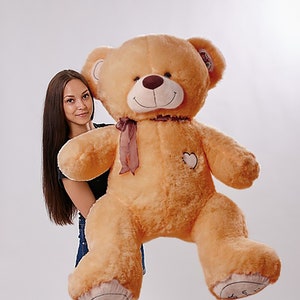 XXL giant teddy bear I LOVE YOU Coffee 160 cm giant plush toy gift idea image 1