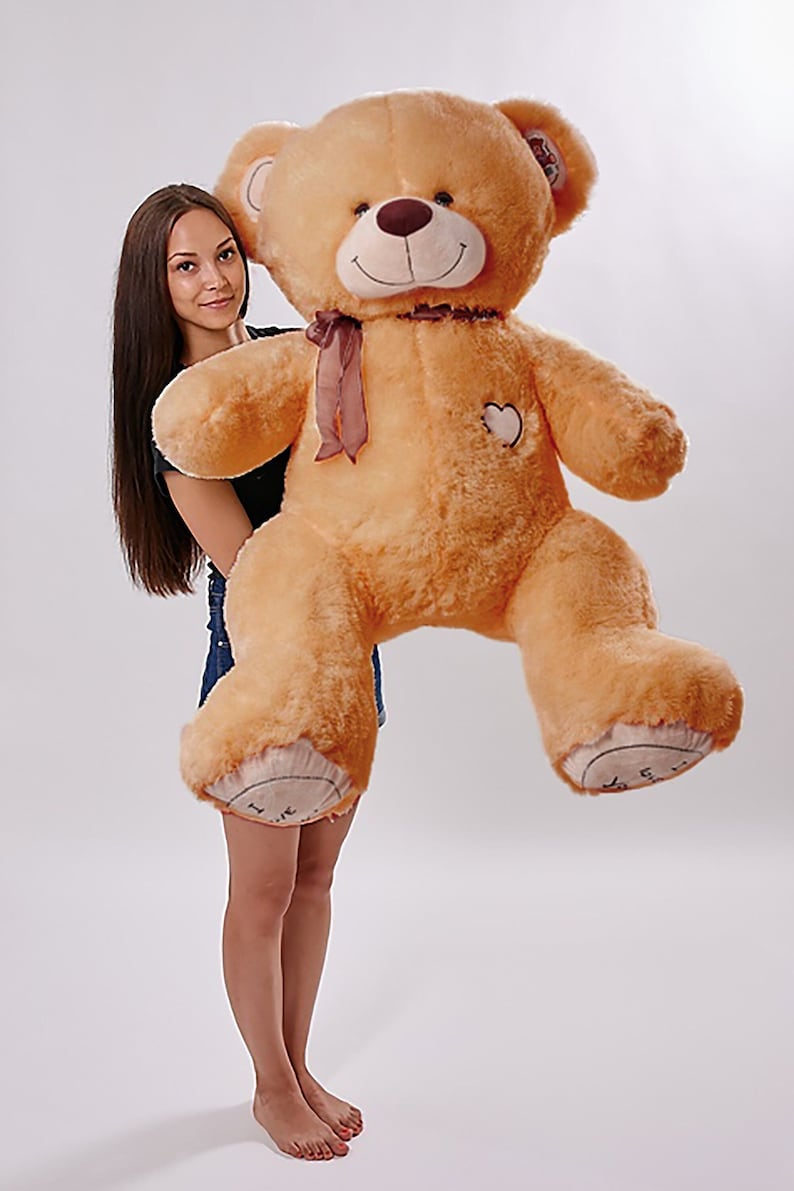 XXL giant teddy bear I LOVE YOU Coffee 160 cm giant plush toy gift idea image 1