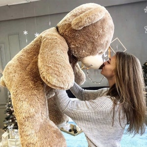 XXL giant teddy bear I LOVE YOU Coffee 160 cm giant plush toy gift idea image 2