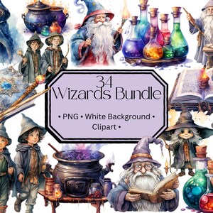 34 PNG Wizards Bundle, for Planner, Scrapbooking, DIY Projects ...