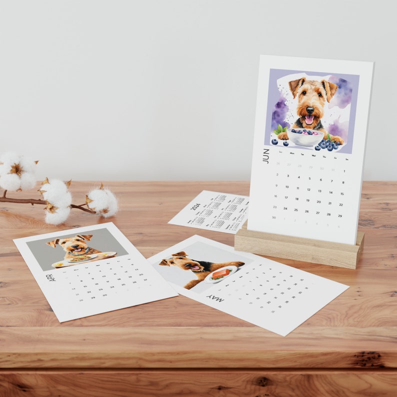 2024 Dogs Breeds Desk Calendar, 2024 Calendar With Stand, Dogs Calendar