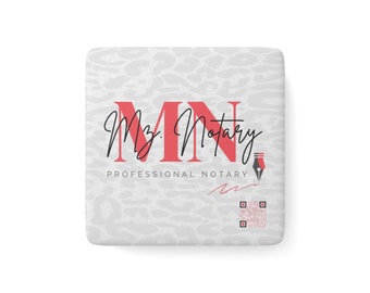 Mz. Notary MN Porcelain Magnet, Square