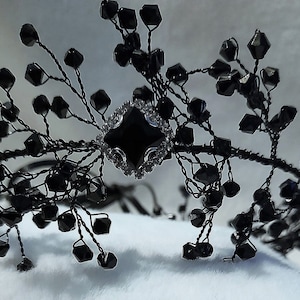 Unique Gothic Black Wedding Headband - A Must-have Accessory for the Bride or Bridesmaid