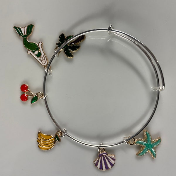 Cute Bangle with Beach Themed Charms