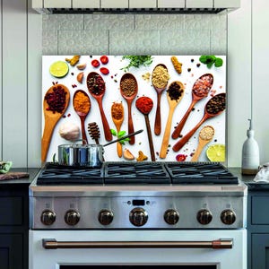 Personalized GlassTempered Glass Stove Backsplash, Kitchen Backsplash Tile, Chopping Board, Noodle Board, Kitchen Decor, Stove Back Cover,