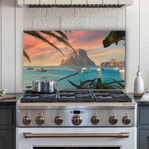 Personalized Tempered Glass Stove Backsplash: Kitchen Decor, Chopping Board